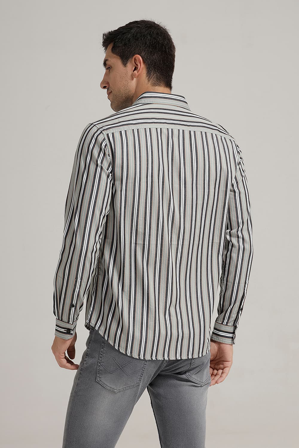 SLIM FIT COTTON STRIPE SHIRT