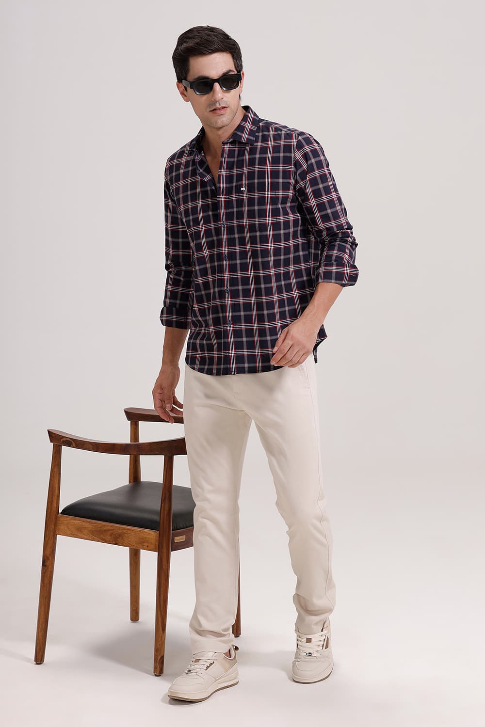 SLIM FIT COTTON CHECKS SHIRT