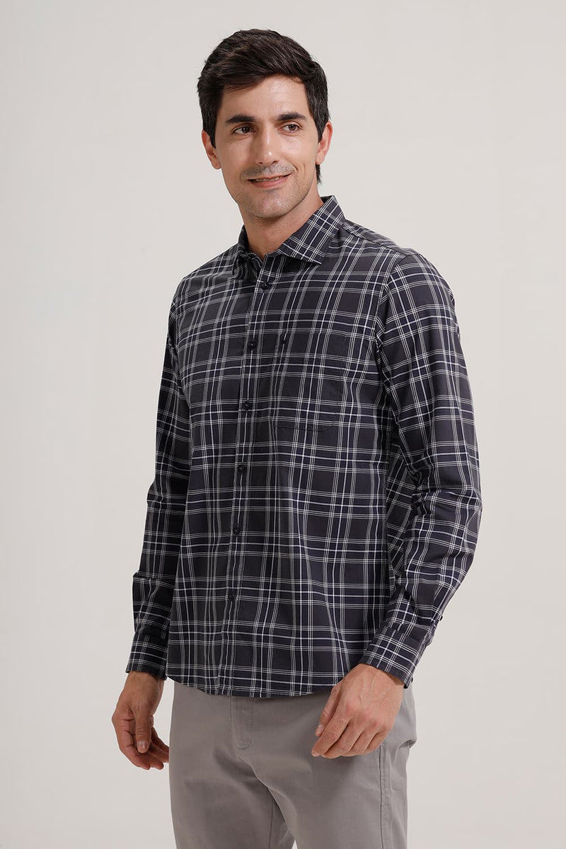 SLIM FIT COTTON CHECKS SHIRT