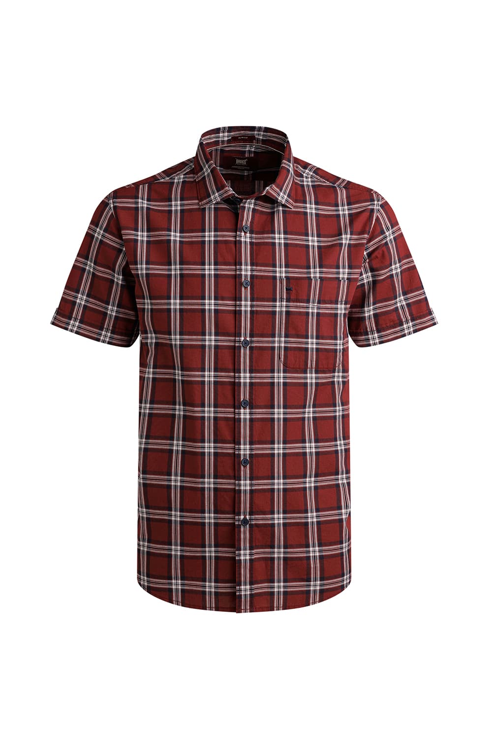 SLIM FIT COTTON CHECKS HALFSLEEVES SHIRT