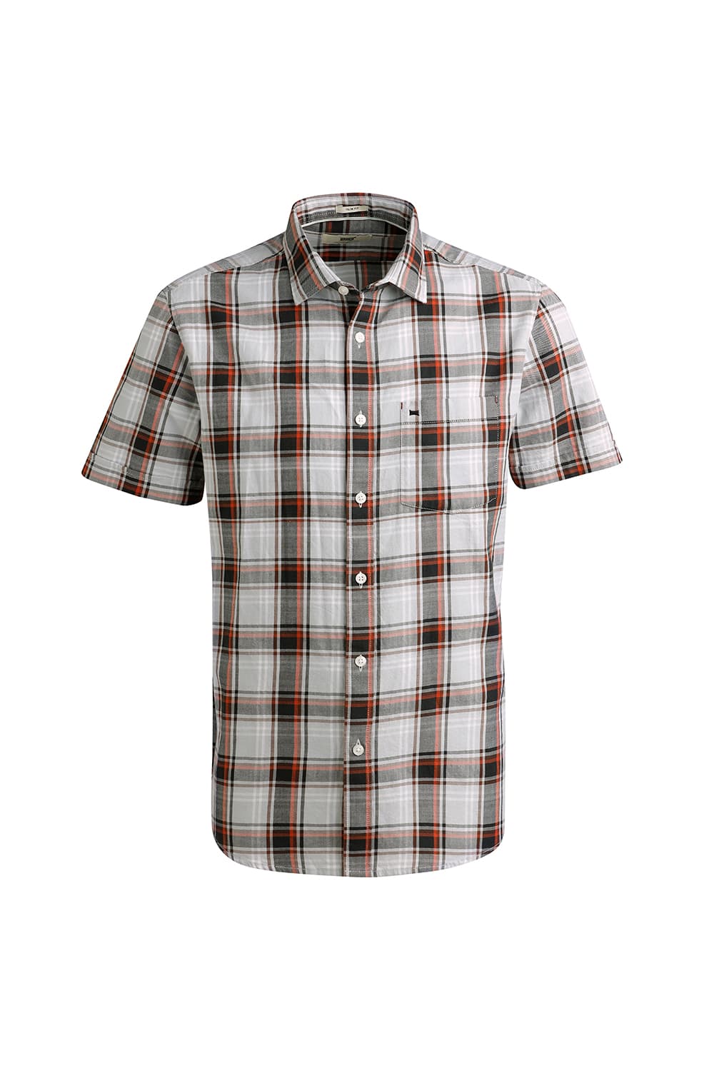 SLIM FIT TWILL CHECKS HALFSLEEVES SHIRT