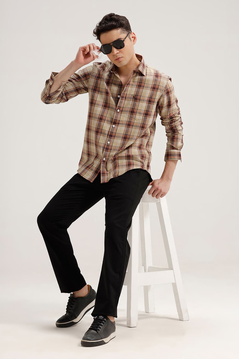 SLIM FIT TWILL CHECKS SHIRT