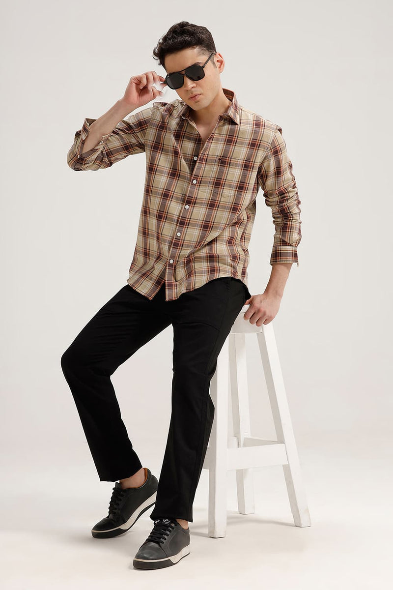 SLIM FIT TWILL CHECKS SHIRT