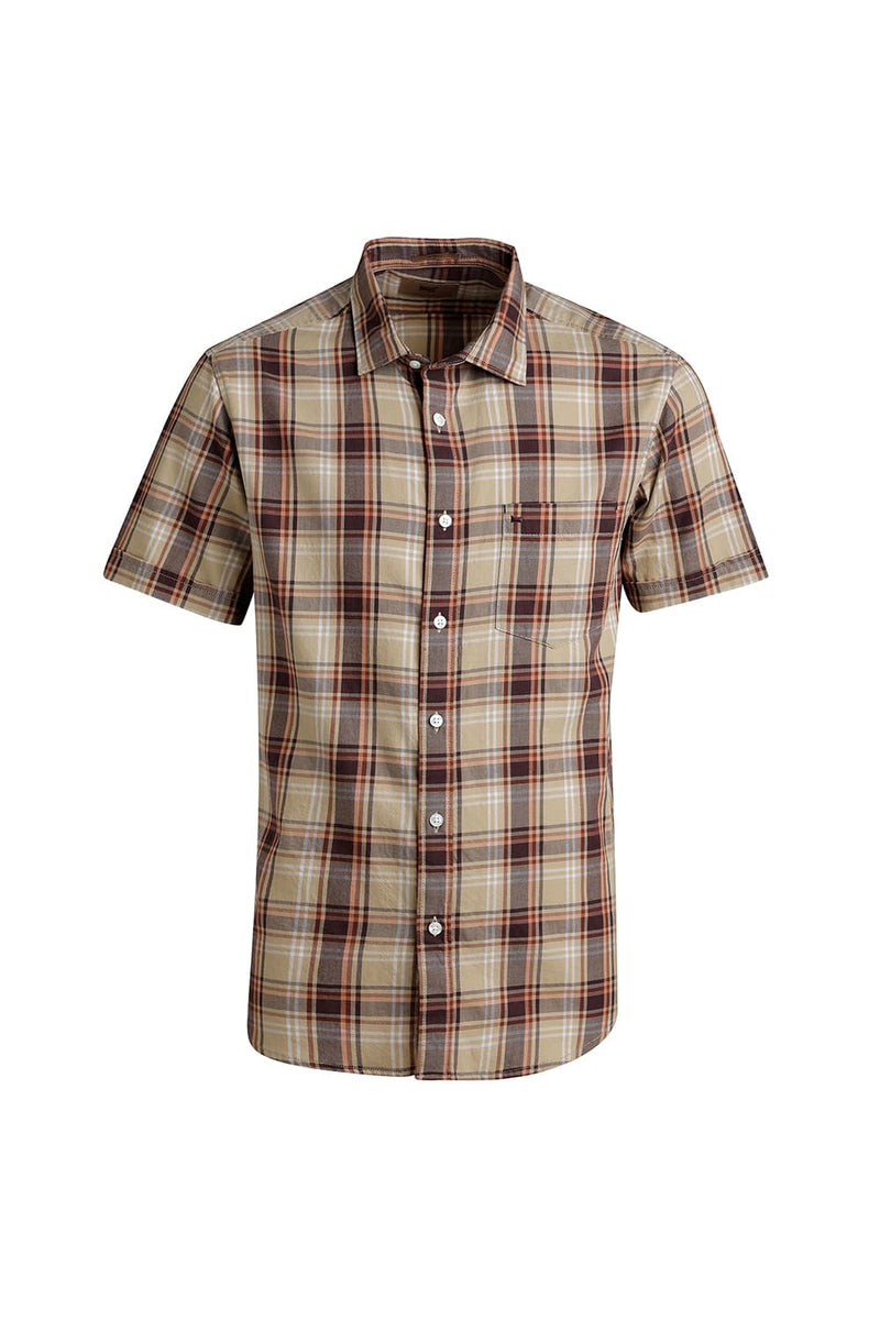 SLIM FIT TWILL CHECKS HALFSLEEVES SHIRT