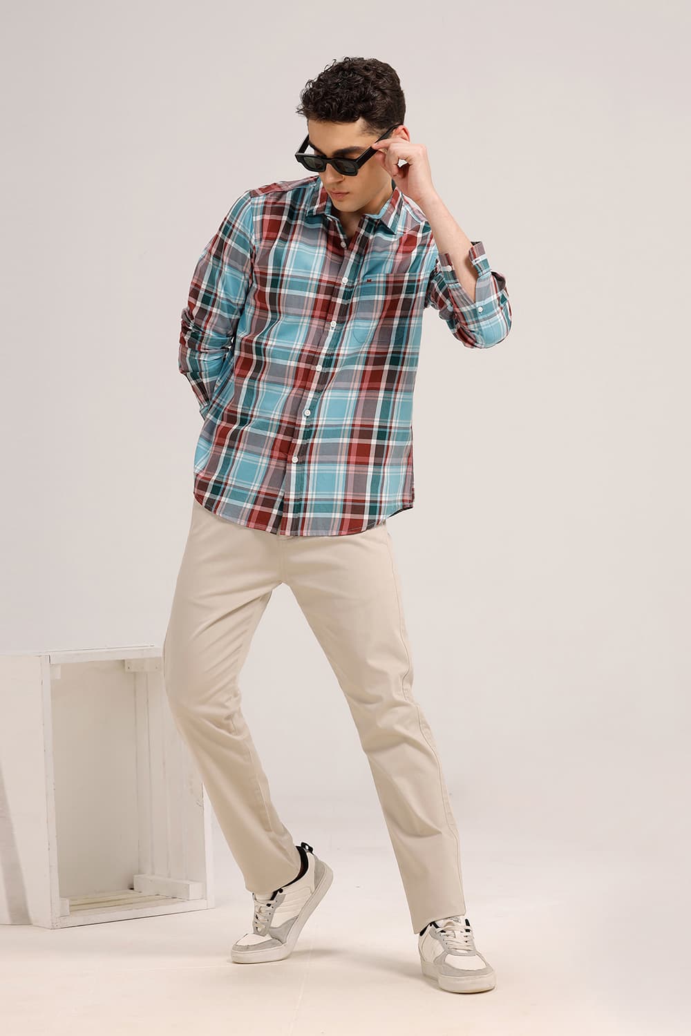 SLIM FIT TWILL CHECKS SHIRT