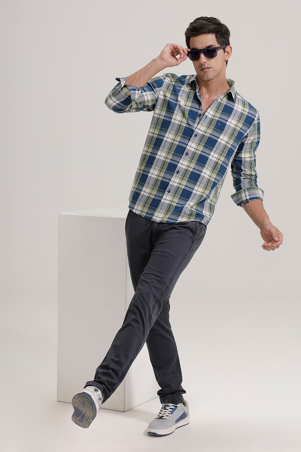 SLIM FIT TWILL CHECKS SHIRT