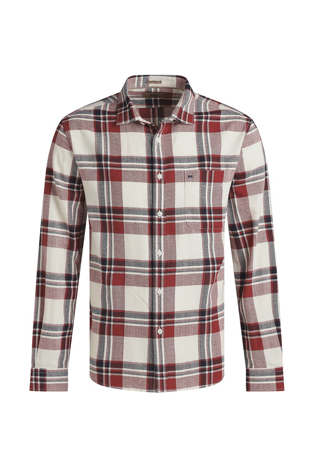 SLIM FIT COTTON HOPSACK CHECKS SHIRT