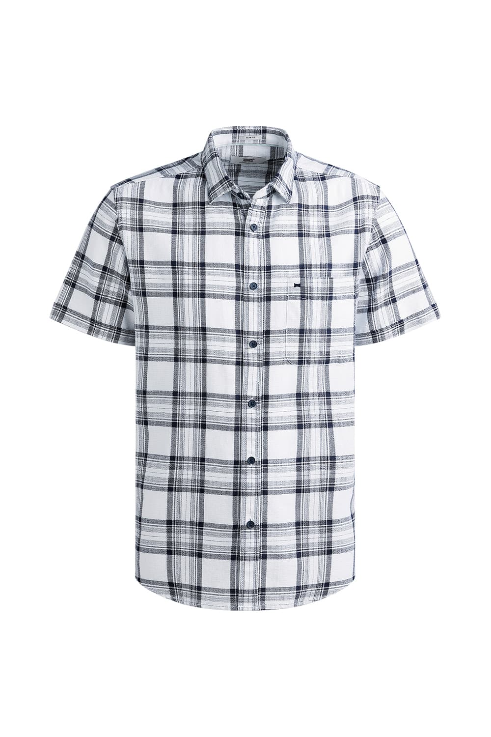 SLIM FIT COTTON HOPSACK CHECKS HALFSLEEVES SHIRT