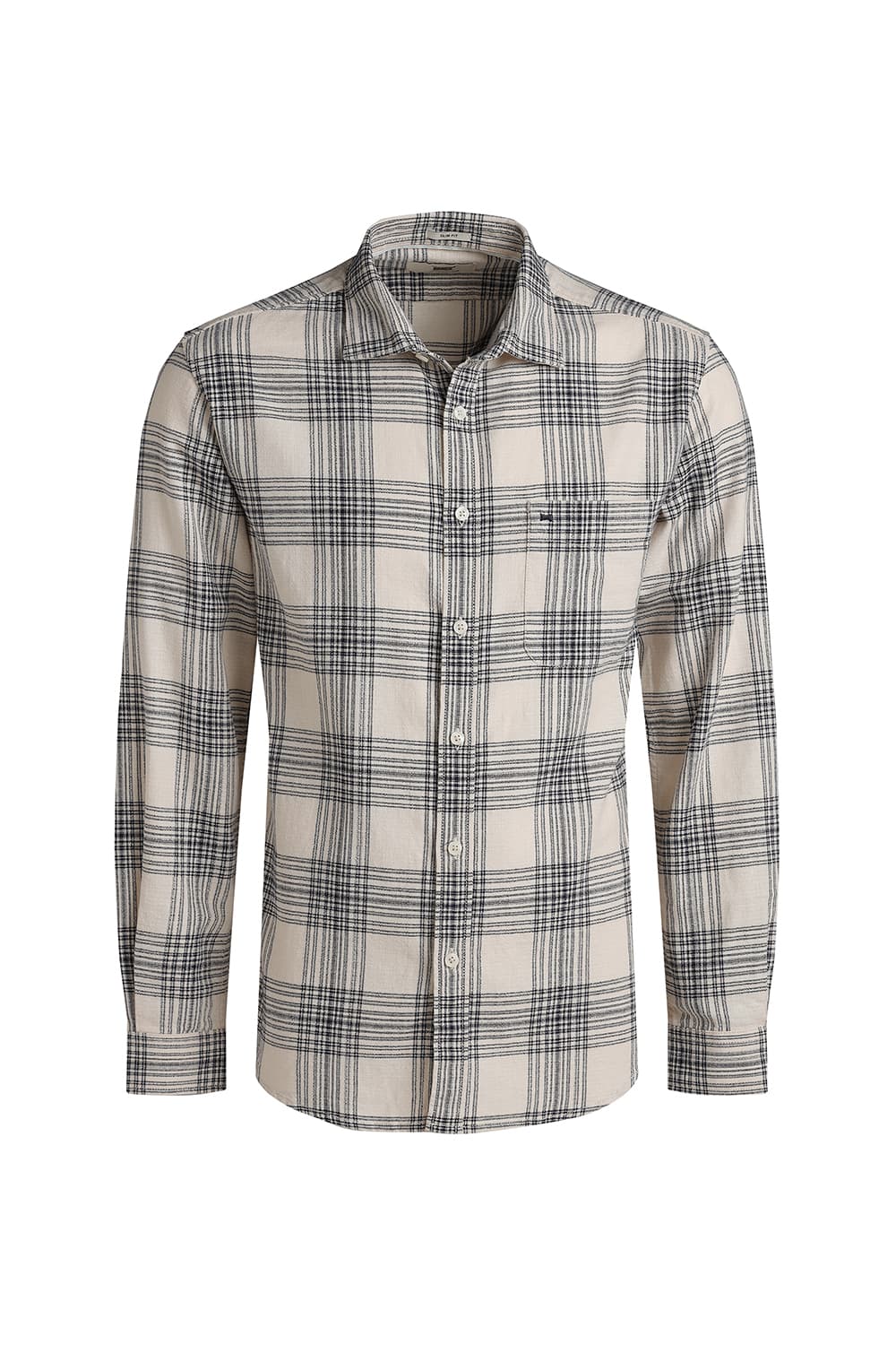 SLIM FIT COTTON HOPSACK CHECKS SHIRT