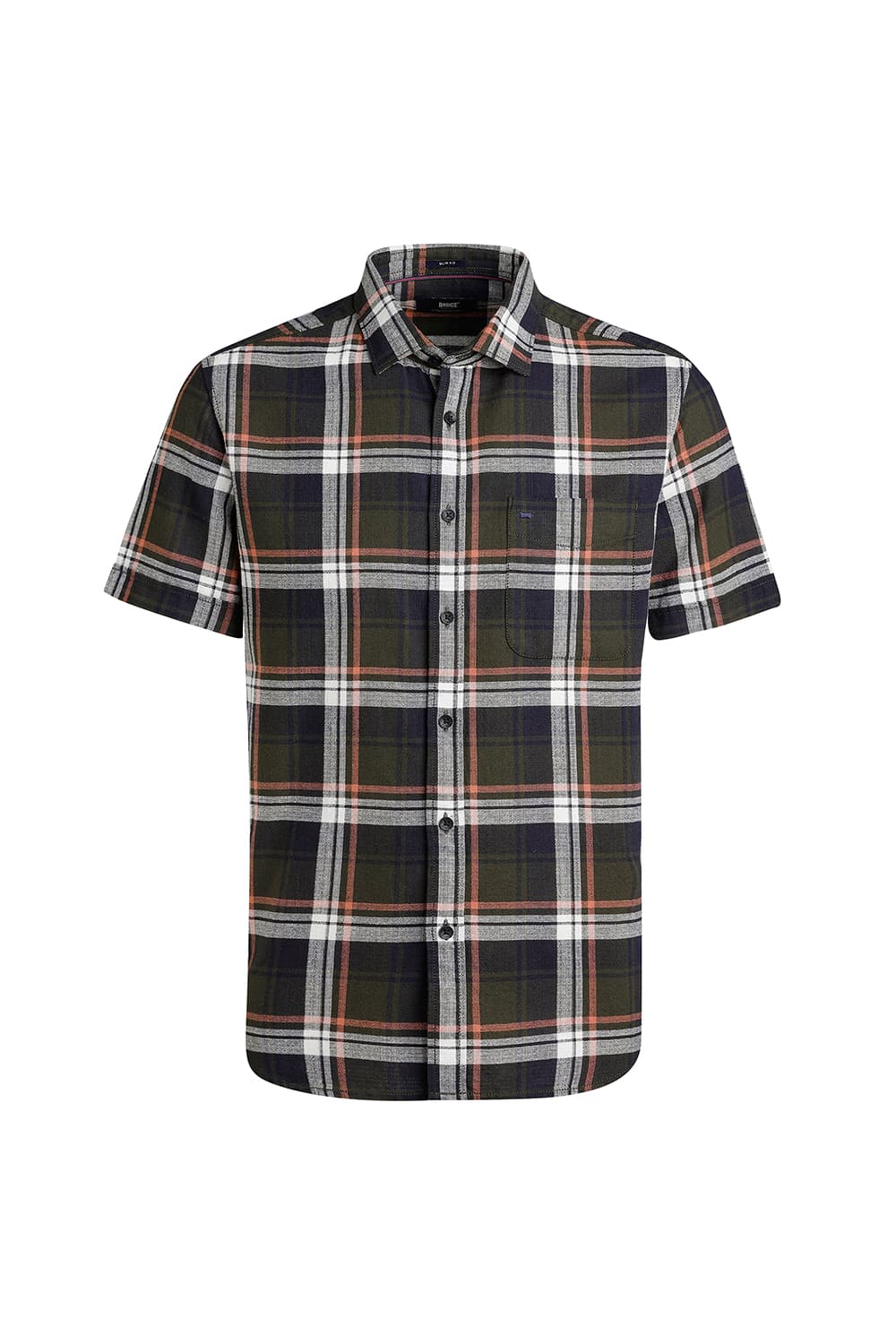 SLIM FIT COTTON HOPSACK CHECKS HALFSLEEVES SHIRT
