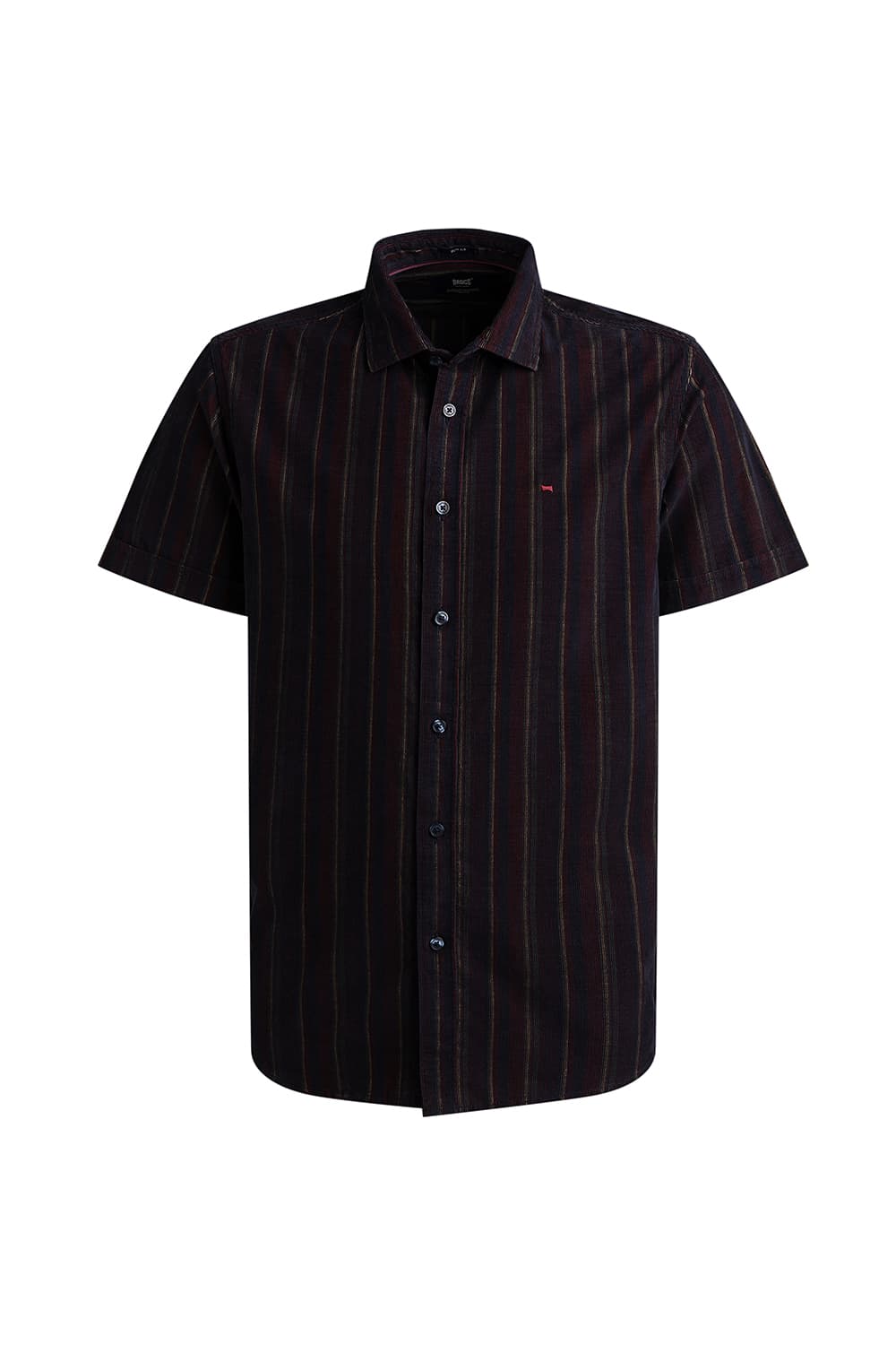 SLIM FIT COTTON CORDUROY STRIPE HALFSLEEVES SHIRT