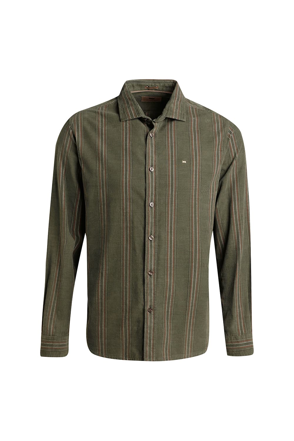 SLIM FIT COTTON CORDUROY STRIPE SHIRT