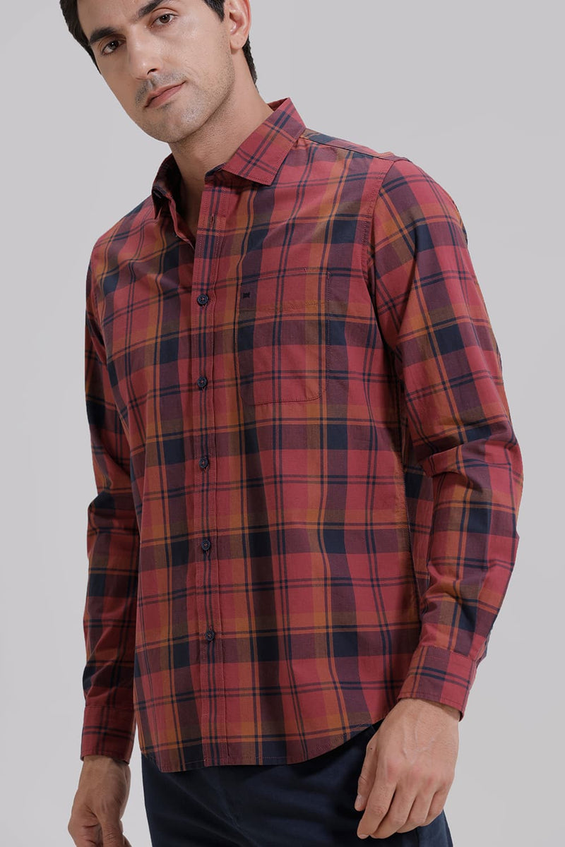 SLIM FIT COTTON CHECKS SHIRT