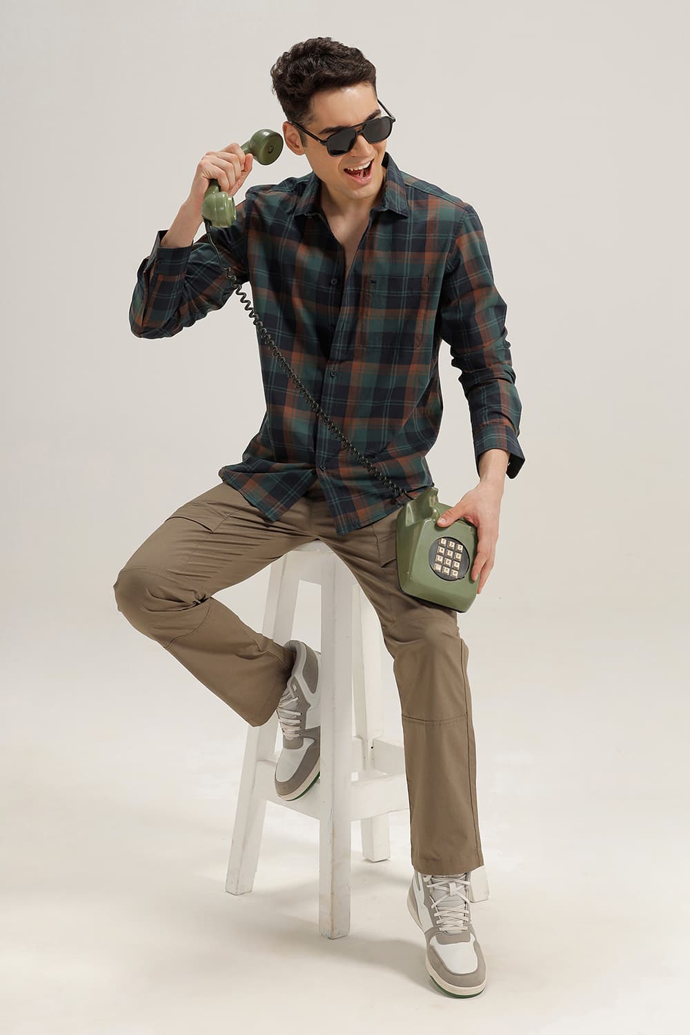 SLIM FIT COTTON CHECKS SHIRT