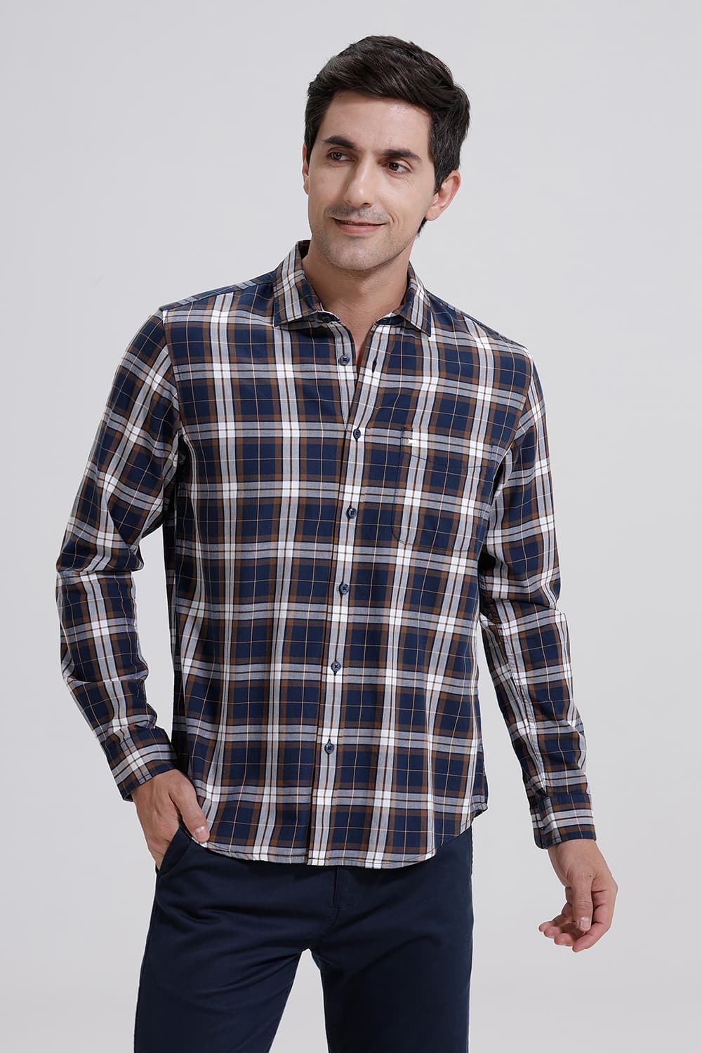 SLIM FIT TWILL CHECKS SHIRT