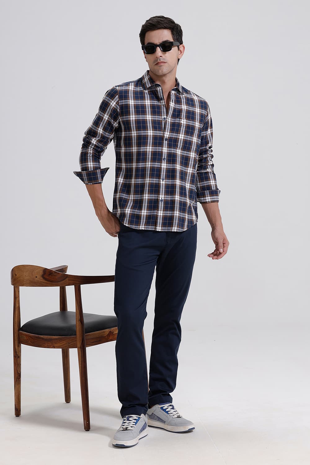 SLIM FIT TWILL CHECKS SHIRT