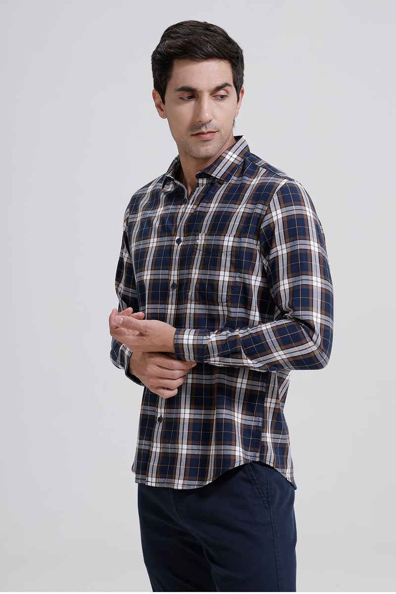 SLIM FIT TWILL CHECKS SHIRT