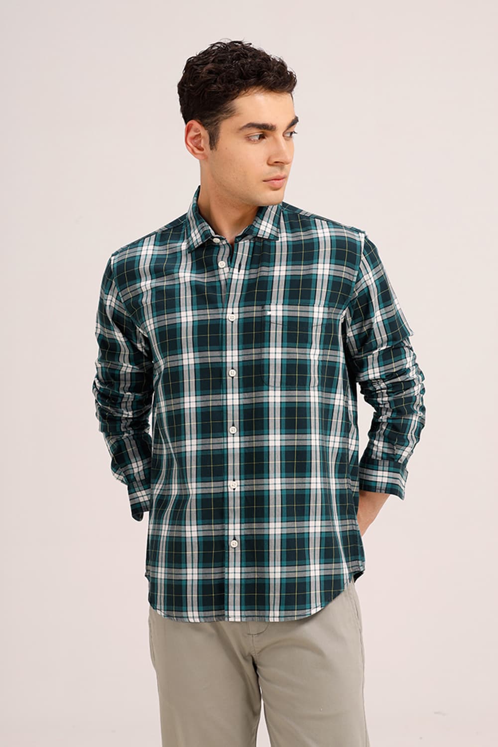 SLIM FIT TWILL CHECKS SHIRT