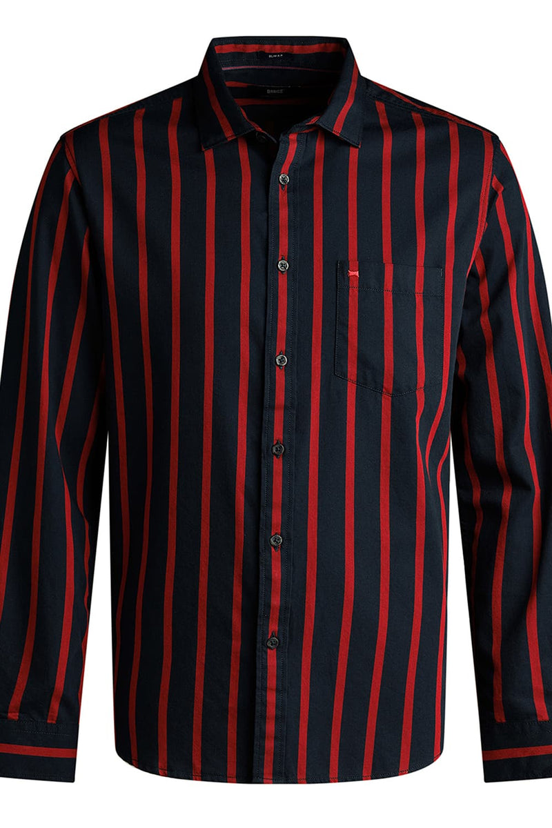 SLIM FIT TWILL STRIPE SHIRT