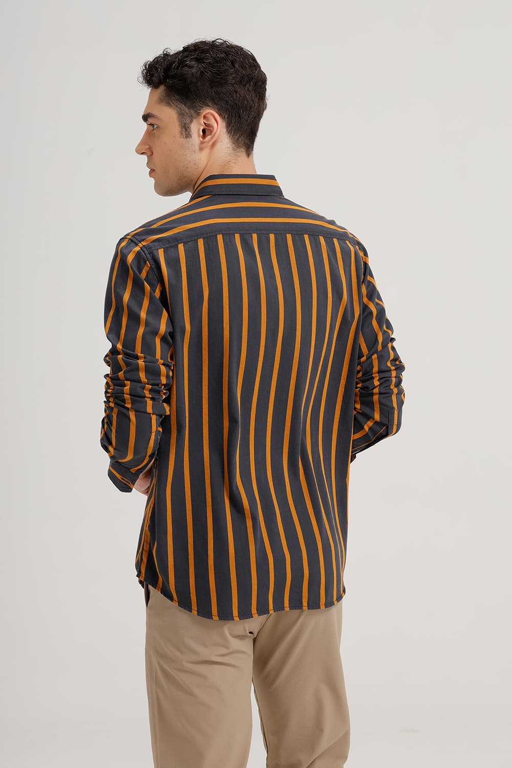 SLIM FIT TWILL STRIPE SHIRT