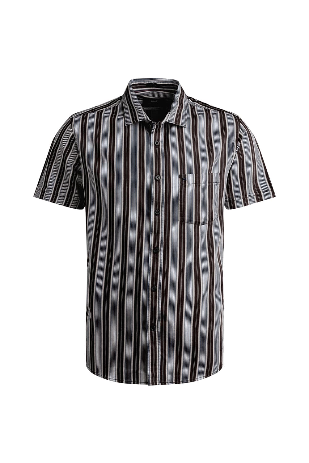 SLIM FIT TWILL STRIPE HALFSLEEVES SHIRT