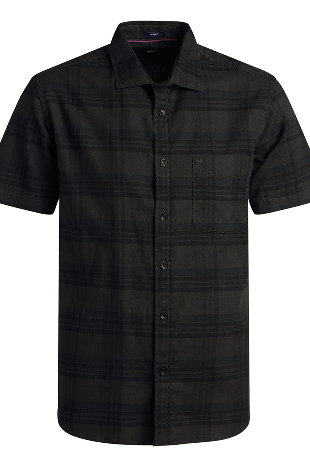 SLIM FIT COTTON HERRING BONE CHECKS HALFSLEEVES SHIRT