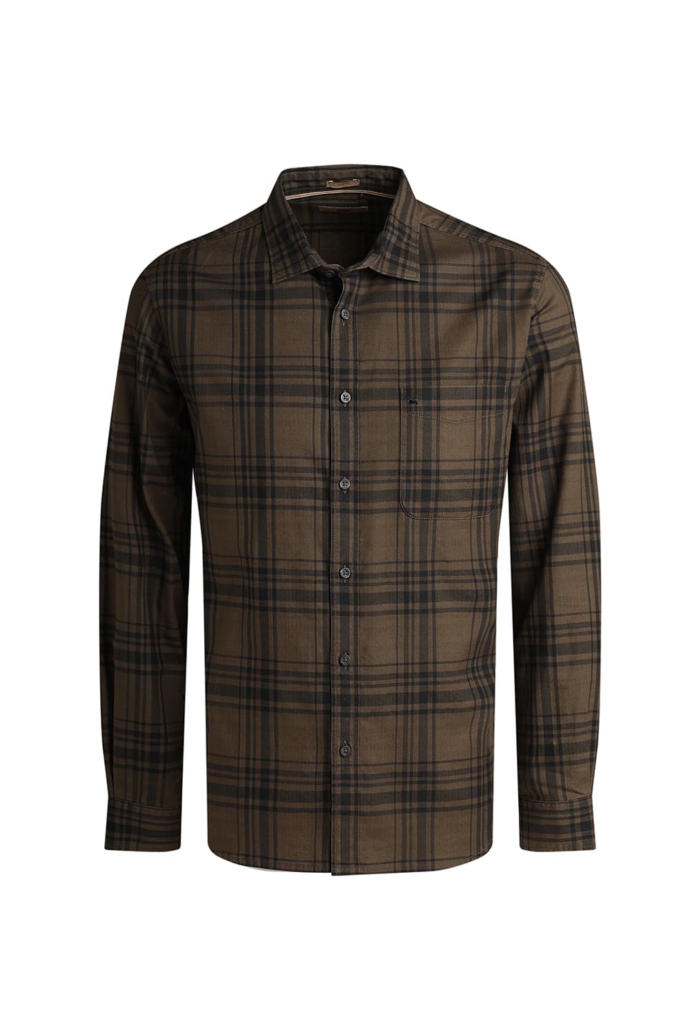 SLIM FIT COTTON HERRING BONE CHECKS SHIRT