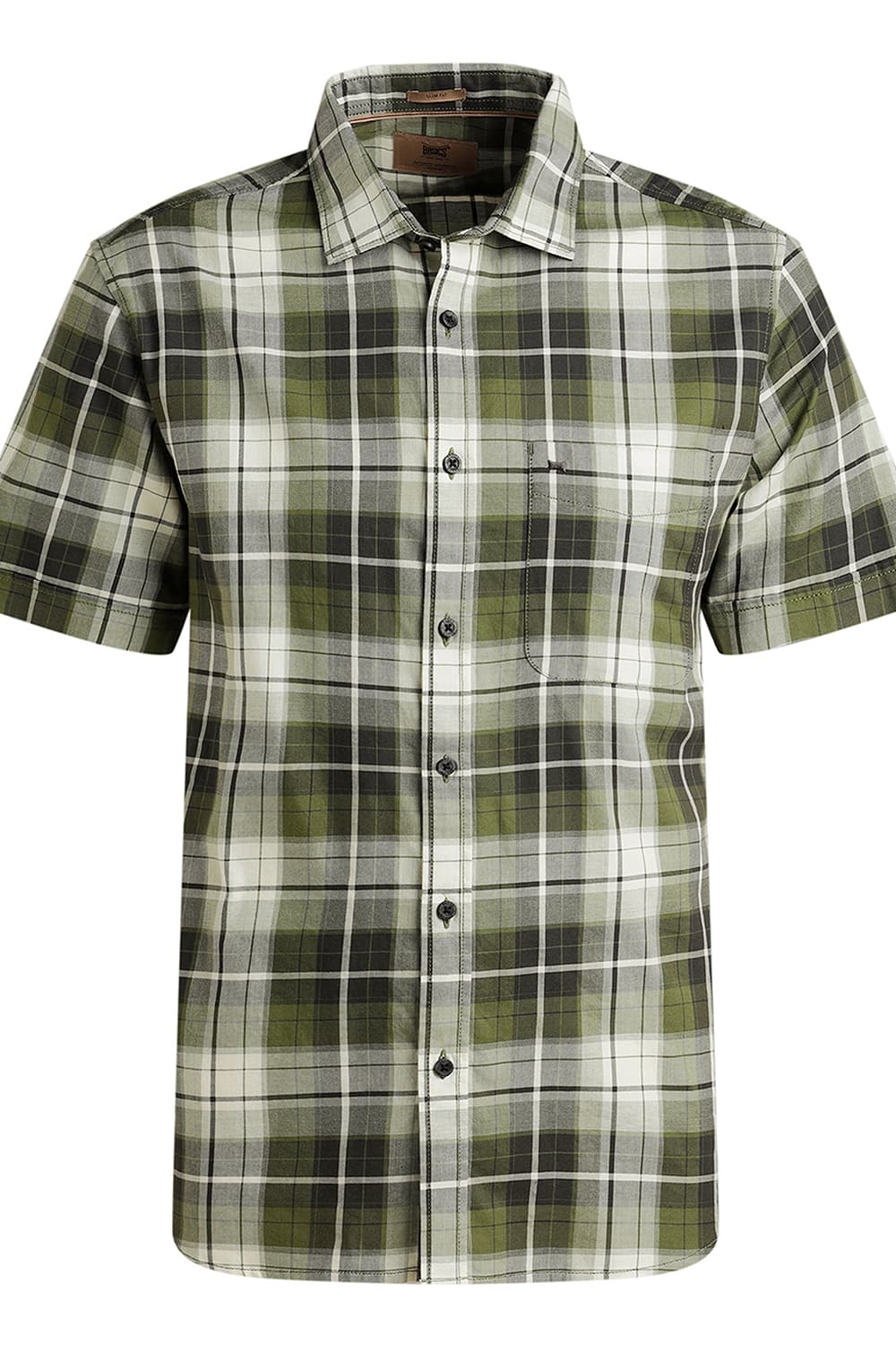 SLIM FIT COTTON TWILL CHECKS HALFSLEEVES SHIRT