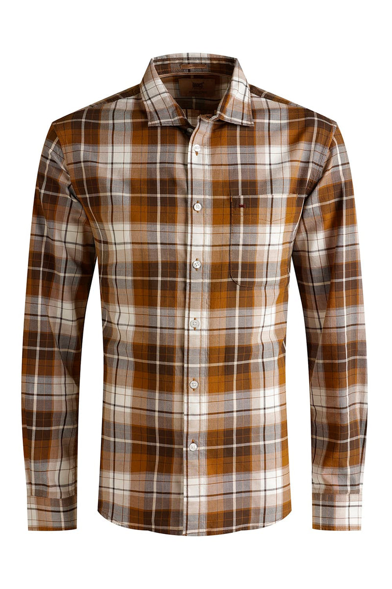 SLIM FIT COTTON TWILL CHECKS SHIRT