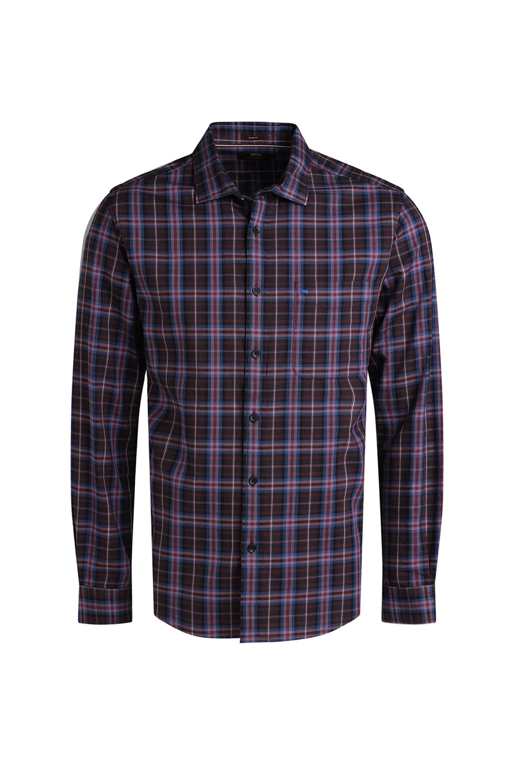 SLIM FIT COTTON TWILL CHECKS SHIRT