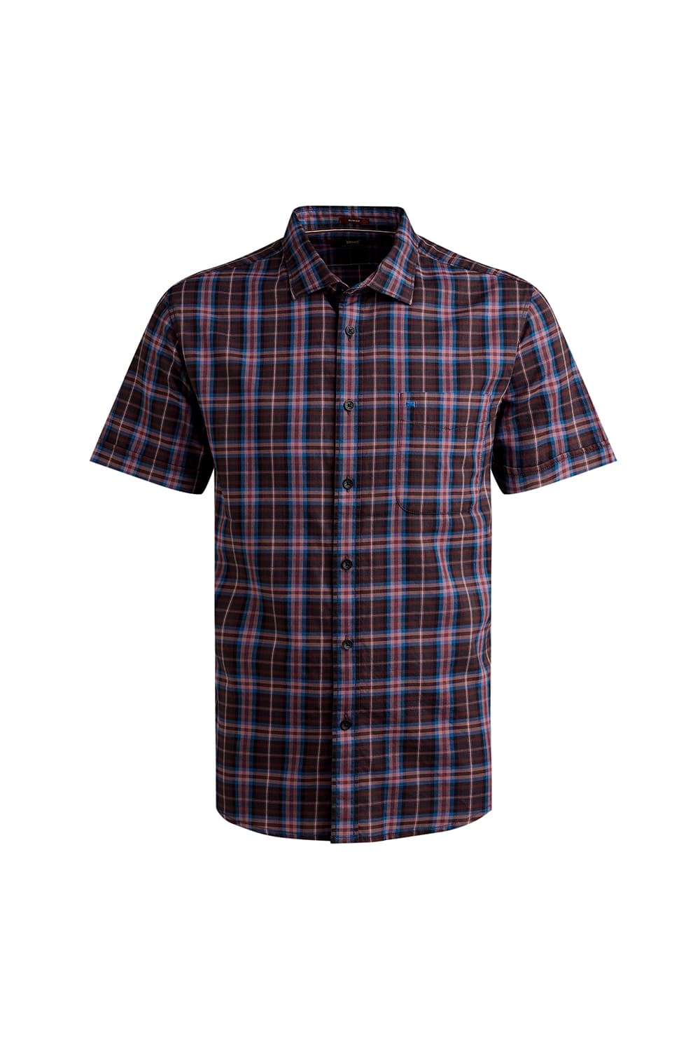 SLIM FIT COTTON TWILL CHECKS HALFSLEEVES SHIRT