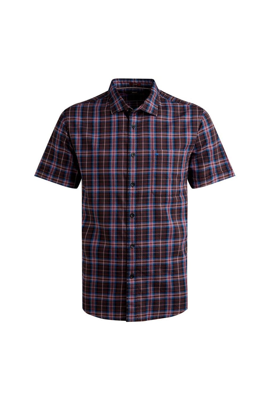 BASICS SLIM FIT ORCHID PINK COTTON TWILL CHECKS HALFSLEEVES SHIRT