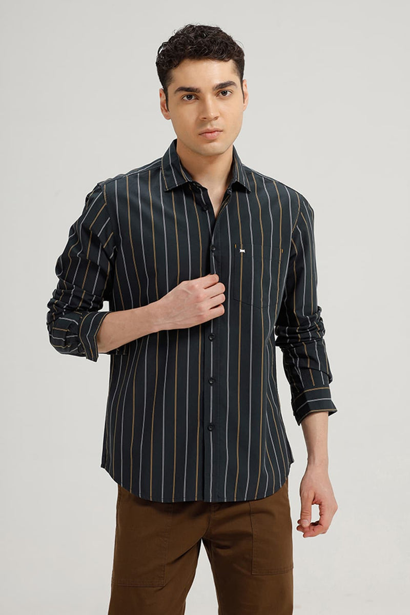 SLIM FIT COTTON STRIPE SHIRT