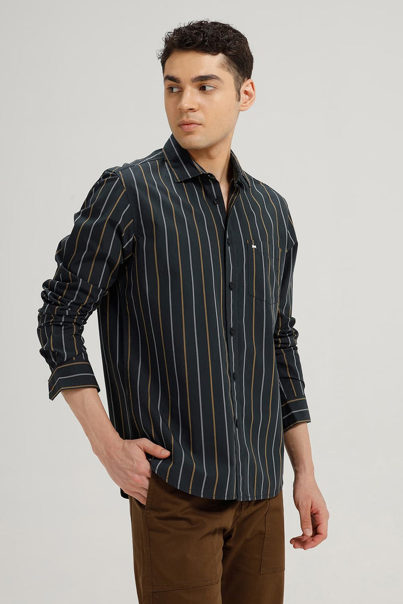 SLIM FIT COTTON STRIPE SHIRT