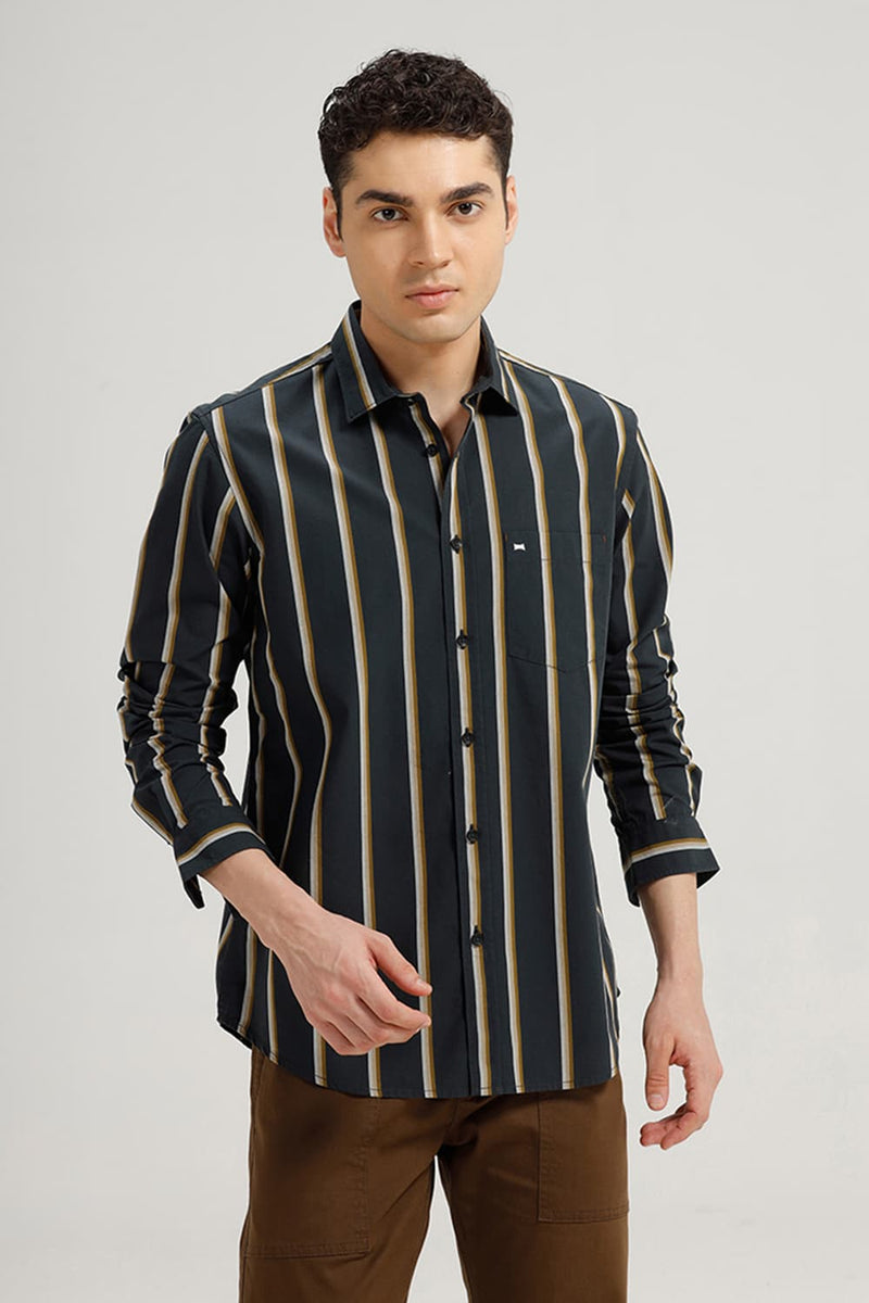 SLIM FIT COTTON STRIPE SHIRT