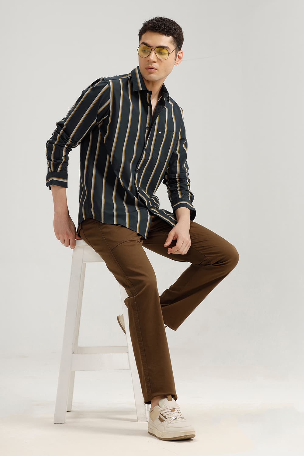 SLIM FIT COTTON STRIPE SHIRT