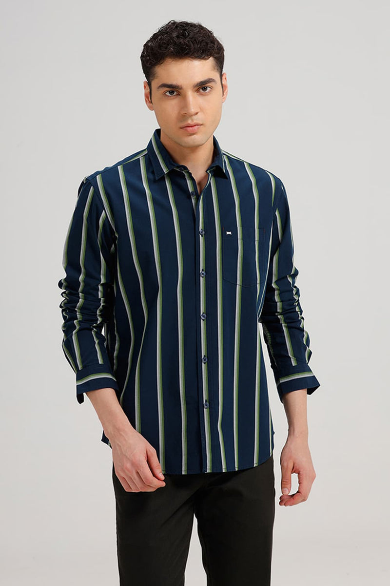 SLIM FIT COTTON STRIPE SHIRT