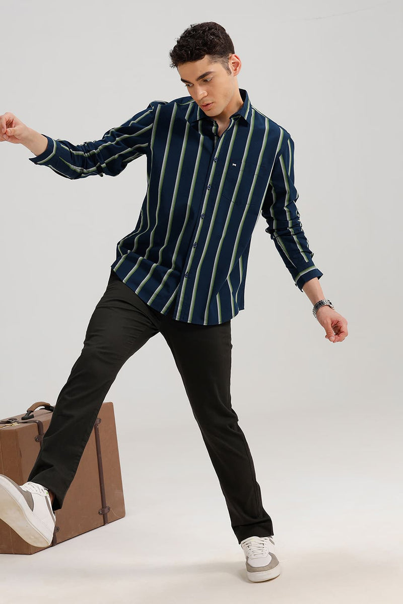 SLIM FIT COTTON STRIPE SHIRT