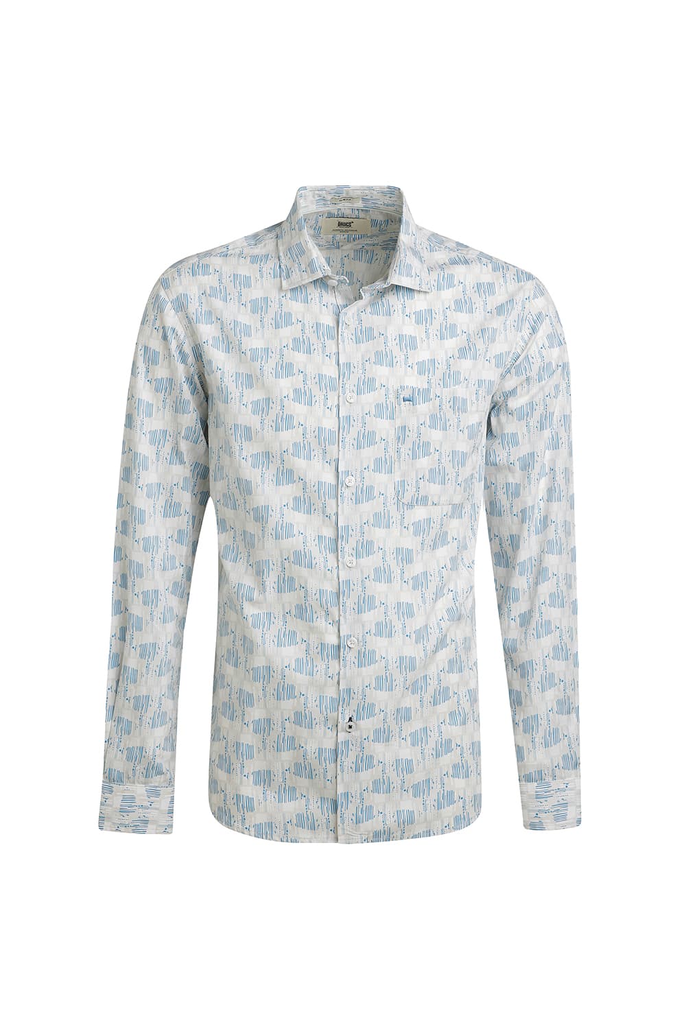 SLIM FIT COTTON POPLIN PRINTED SHIRT