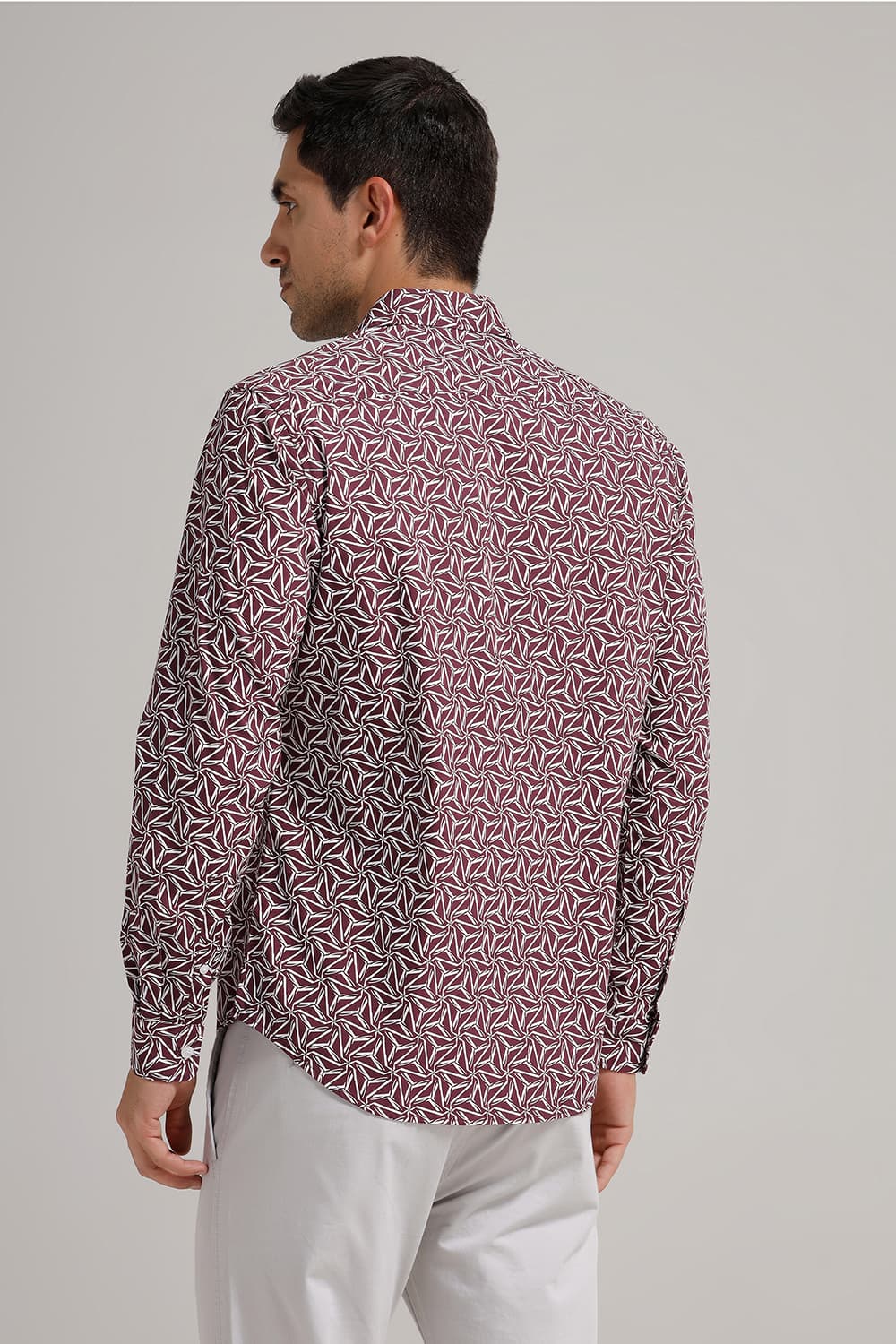 SLIM FIT COTTON POPLIN PRINTED SHIRT