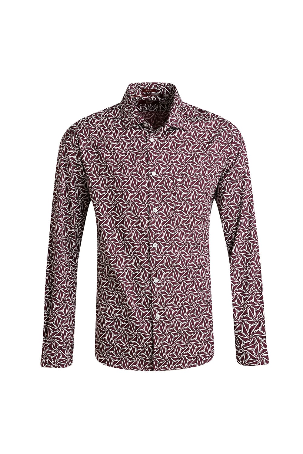 SLIM FIT COTTON POPLIN PRINTED SHIRT