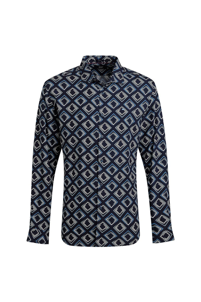 SLIM FIT VISCOSE PRINTED SHIRT