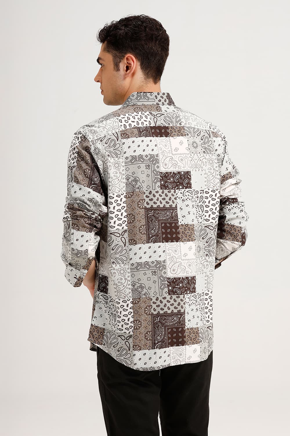 SLIM FIT VISCOSE PRINTED SHIRT