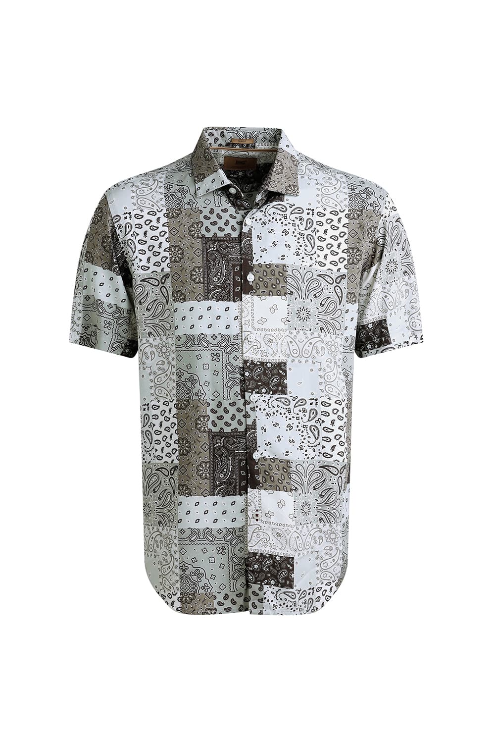 SLIM FIT VISCOSE PRINTED HALFSLEEVES SHIRT