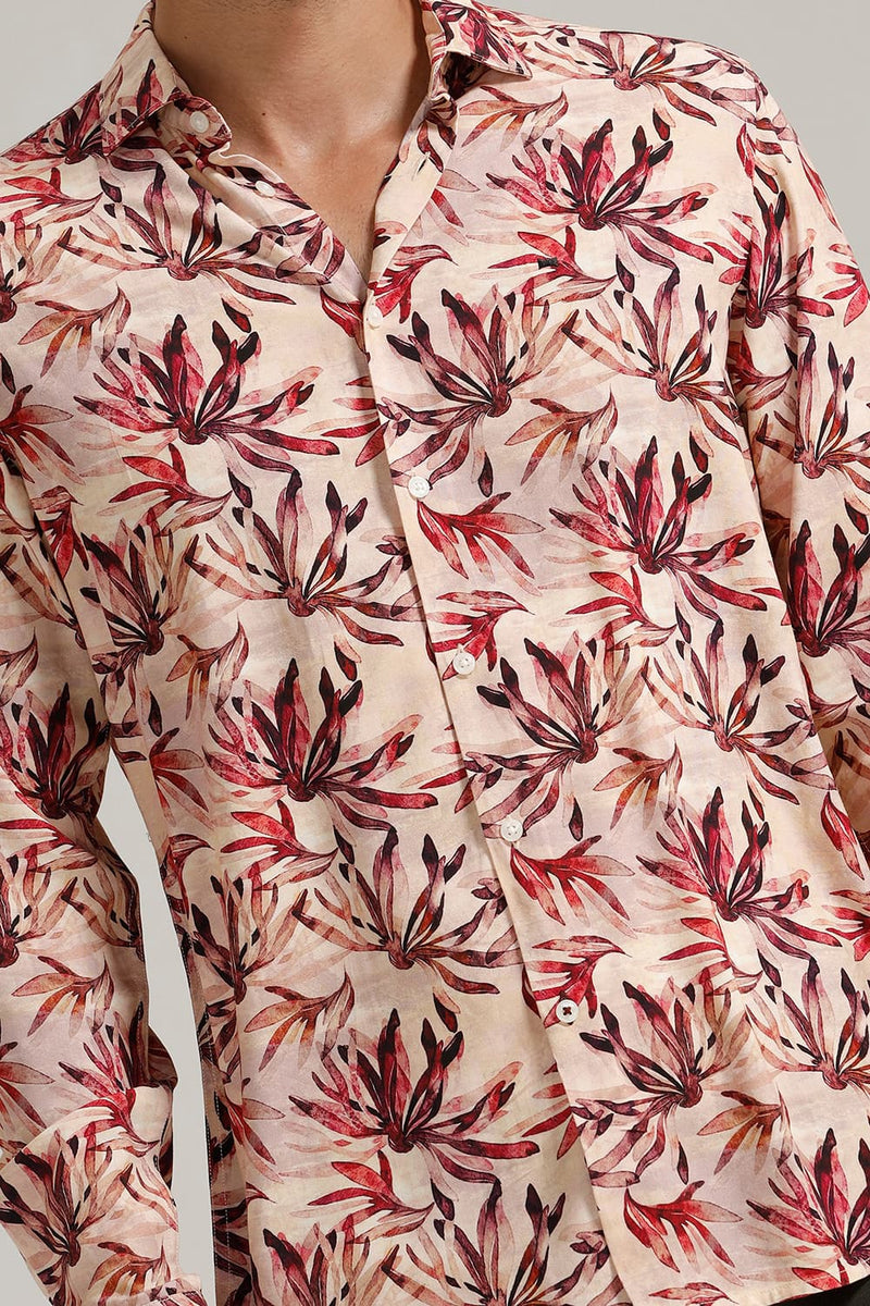 SLIM FIT VISCOSE DIGITAL PRINTED SHIRT