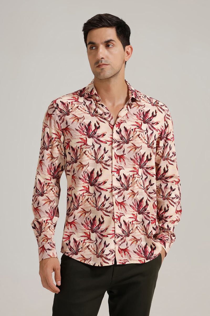 SLIM FIT VISCOSE DIGITAL PRINTED SHIRT