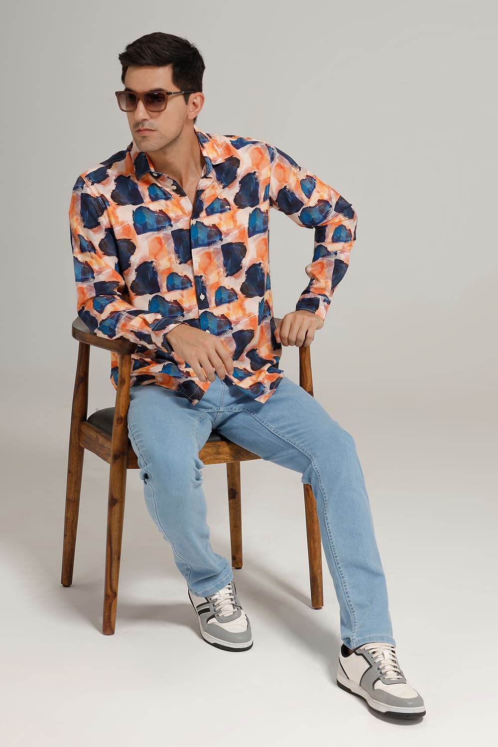 SLIM FIT VISCOSE DIGITAL PRINTED SHIRT