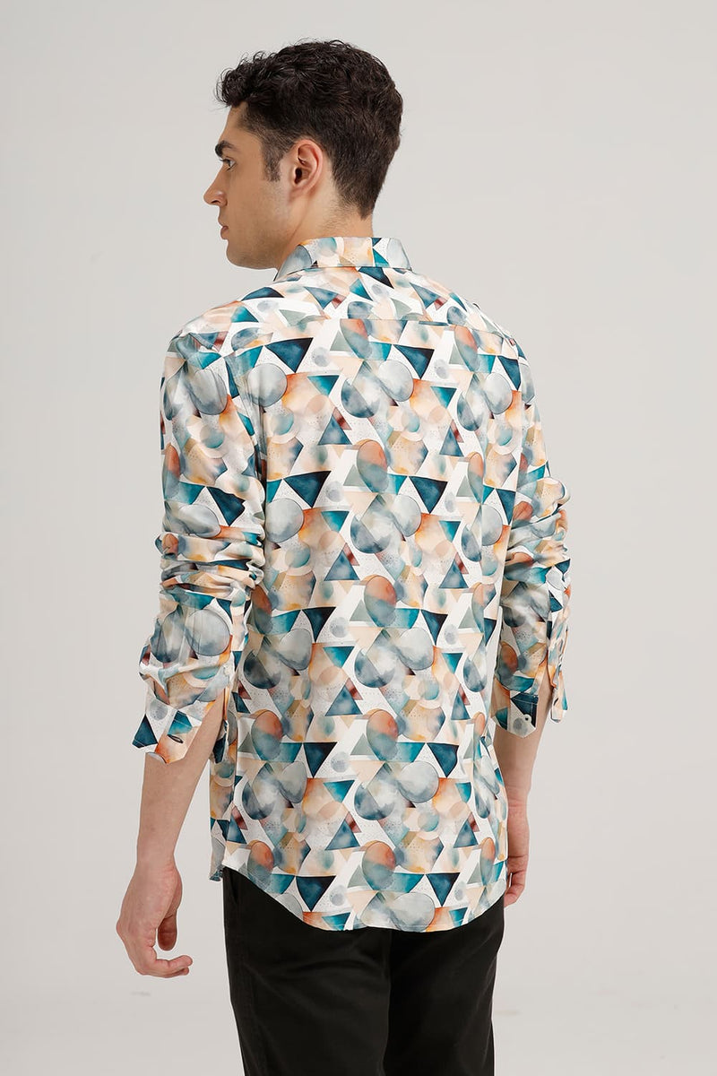 SLIM FIT VISCOSE DIGITAL PRINTED SHIRT
