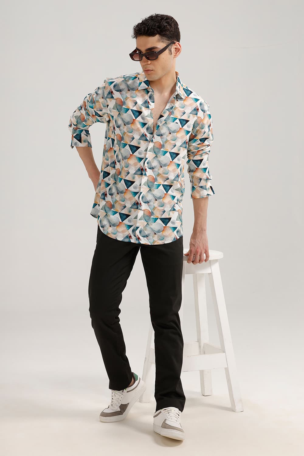 SLIM FIT VISCOSE DIGITAL PRINTED SHIRT