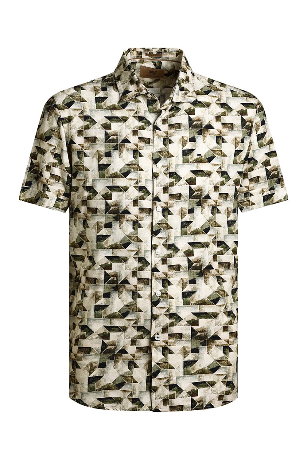 SLIM FIT VISCOSE DIGITAL PRINTED HALFSLEEVES SHIRT